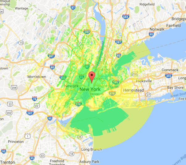 Coverage map courtesy of Radio Mobile Online