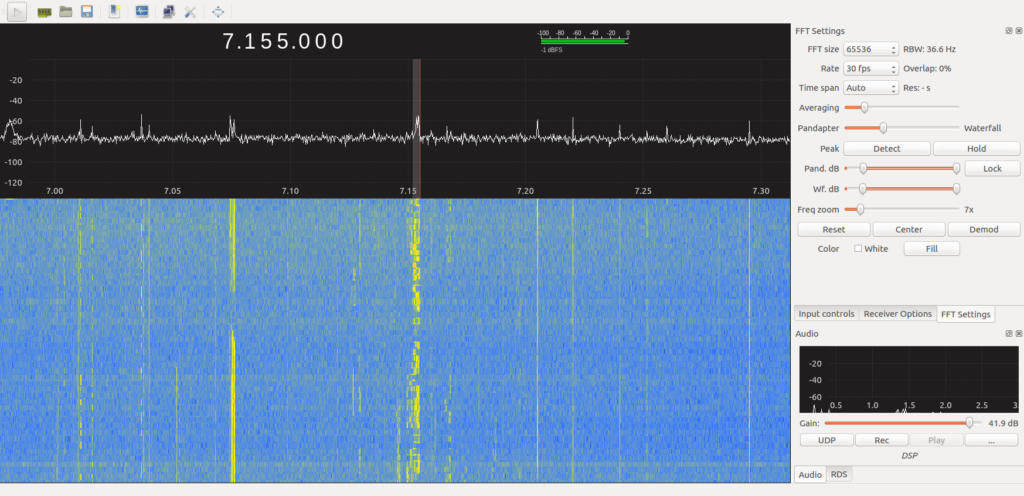 Entire 40 meter band on GQRX